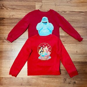 Disney Big Girls Snow Globe & Bumble Rudolph Long Sleeve Thermal Medium (7/8)